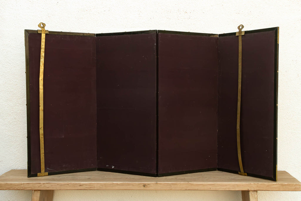 Vintage Japanese Kacho-ga Painted Folding Screen (Trade)