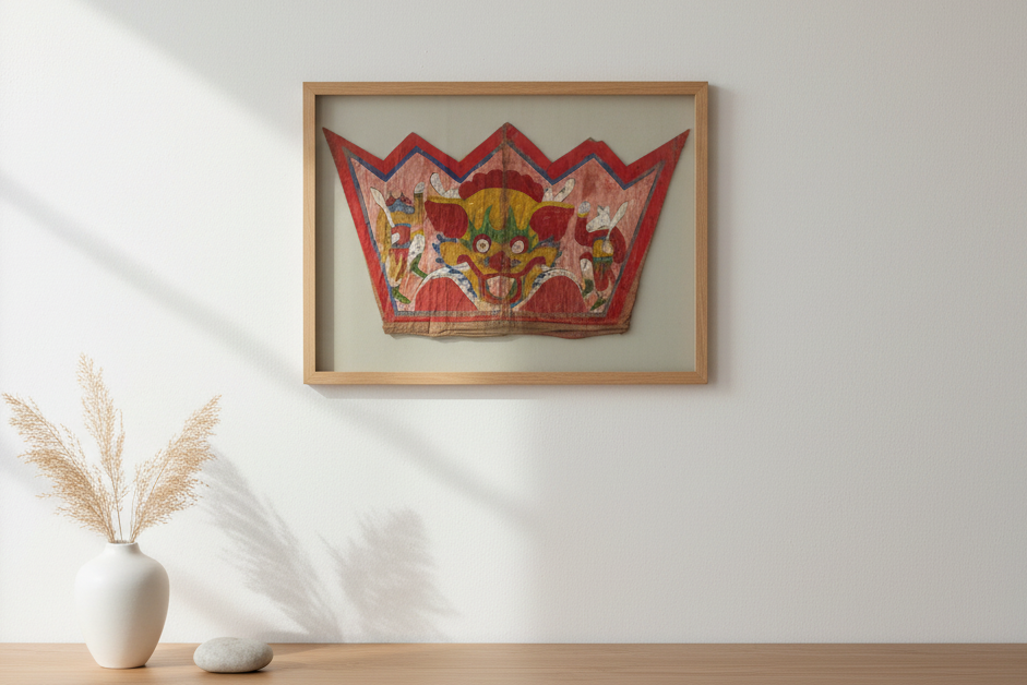 Vintage Tibetan Ceremonial Guardian Painting