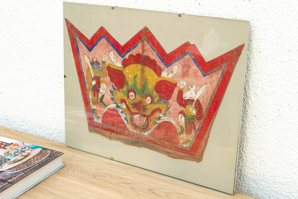 Vintage Tibetan Ceremonial Guardian Painting (Trade)