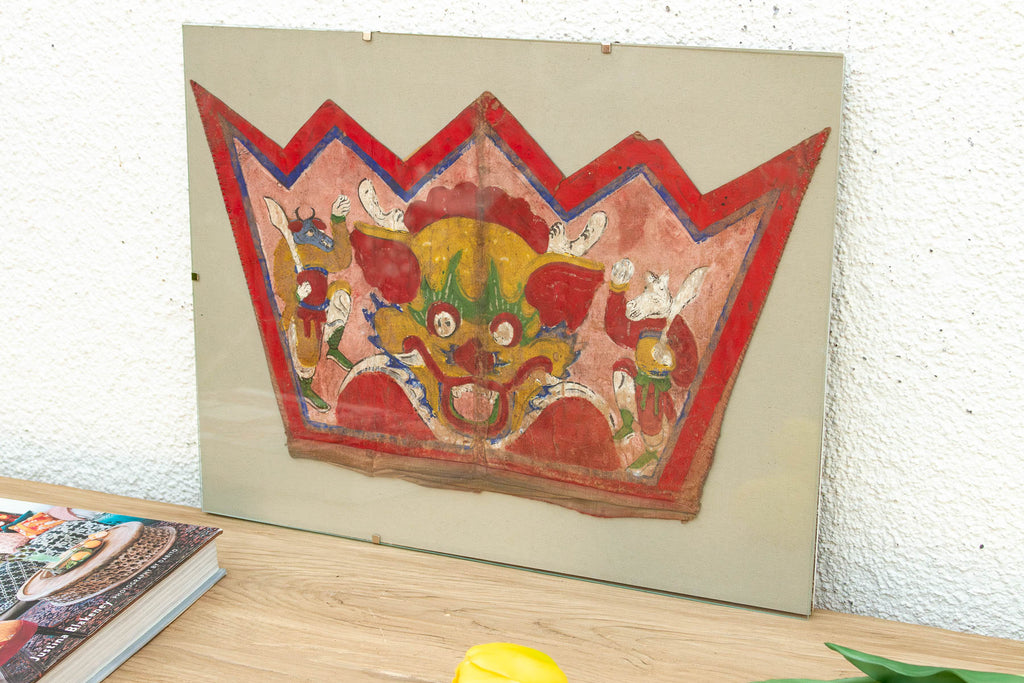 Vintage Tibetan Ceremonial Guardian Painting (Trade)