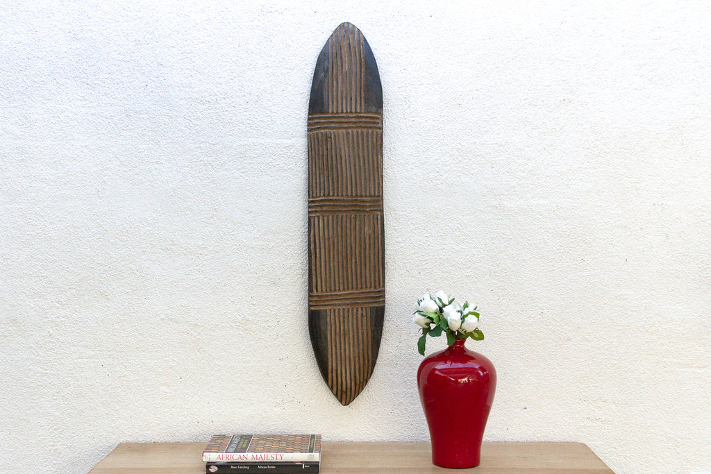Long & Slim African Tribal Wood Panel