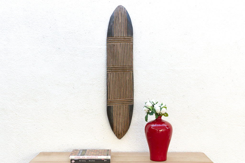 Long & Slim African Tribal Wood Panel