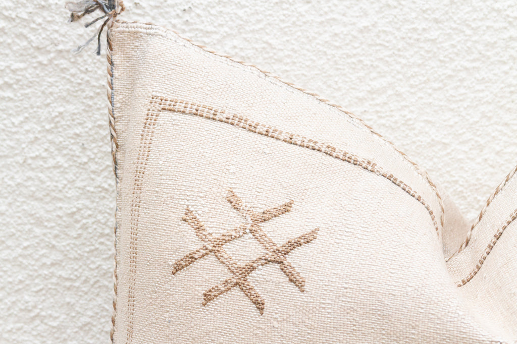 White Mirage Silk Rug Lumbar Pillow