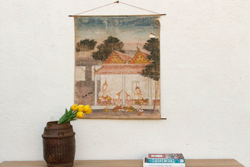 Antique Vessantara Thai Scroll Painting