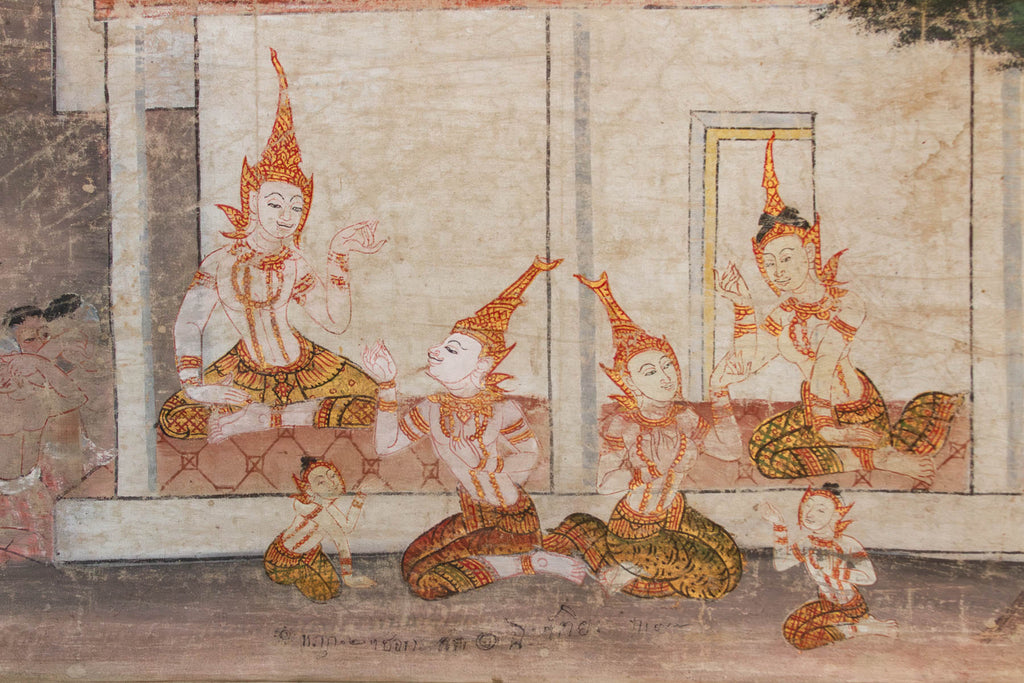 Antique Vessantara Thai Scroll Painting