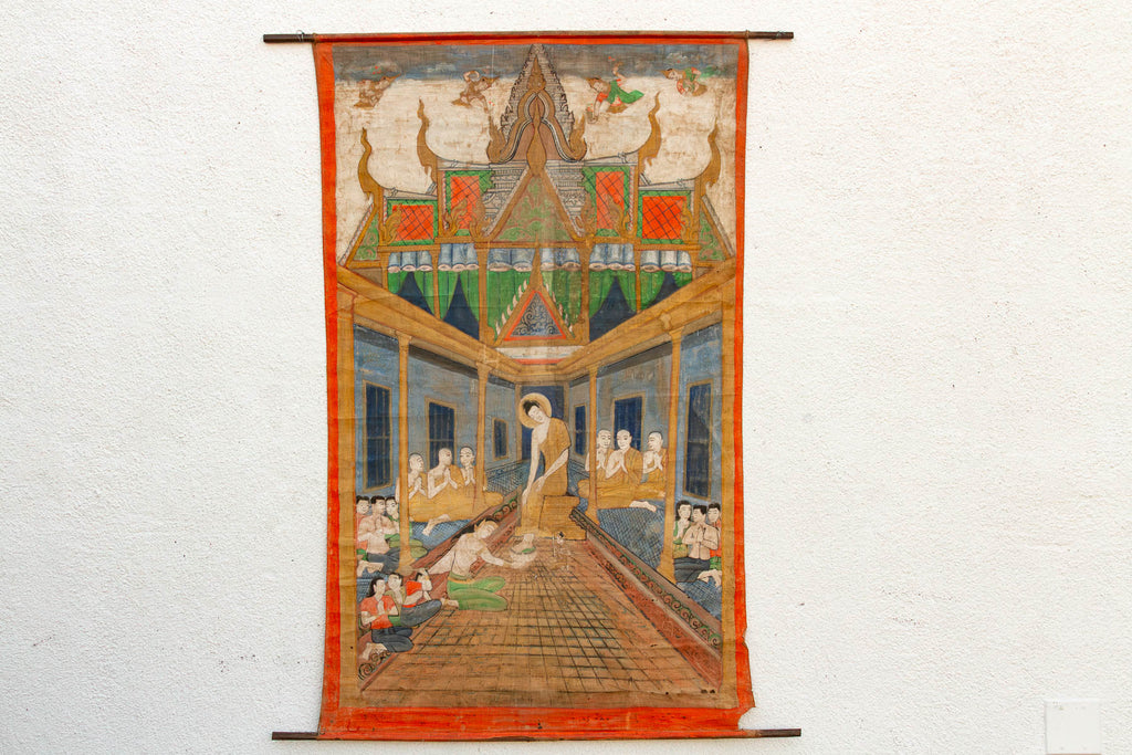 Monumental Antique Thai Temple Scroll (Trade)