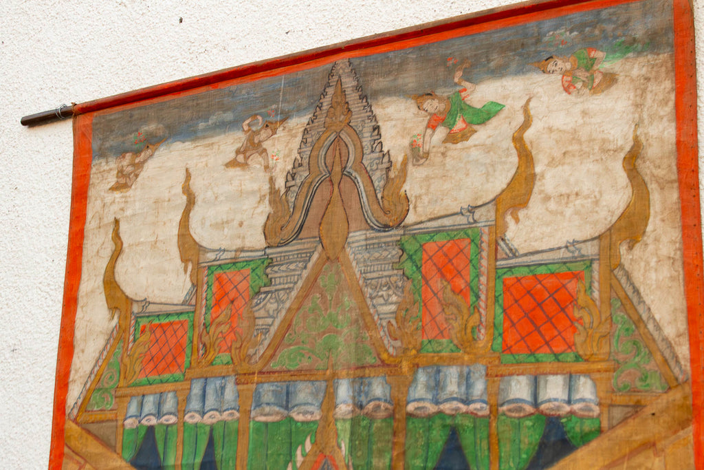 Monumental Antique Thai Temple Scroll (Trade)