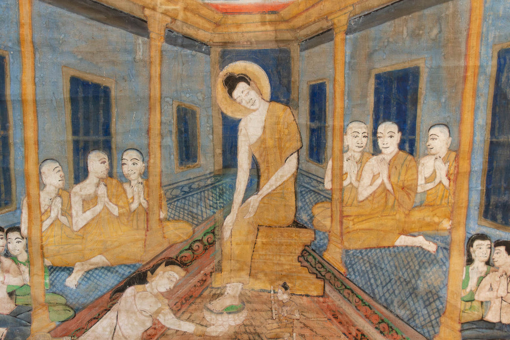 Monumental Antique Thai Temple Scroll (Trade)