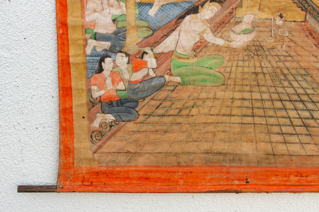 Monumental Antique Thai Temple Scroll (Trade)