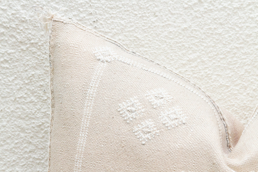 Vintage Almond Silk Rug Lumbar Pillow