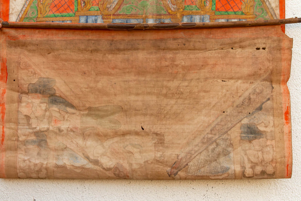 Monumental Antique Thai Temple Scroll (Trade)