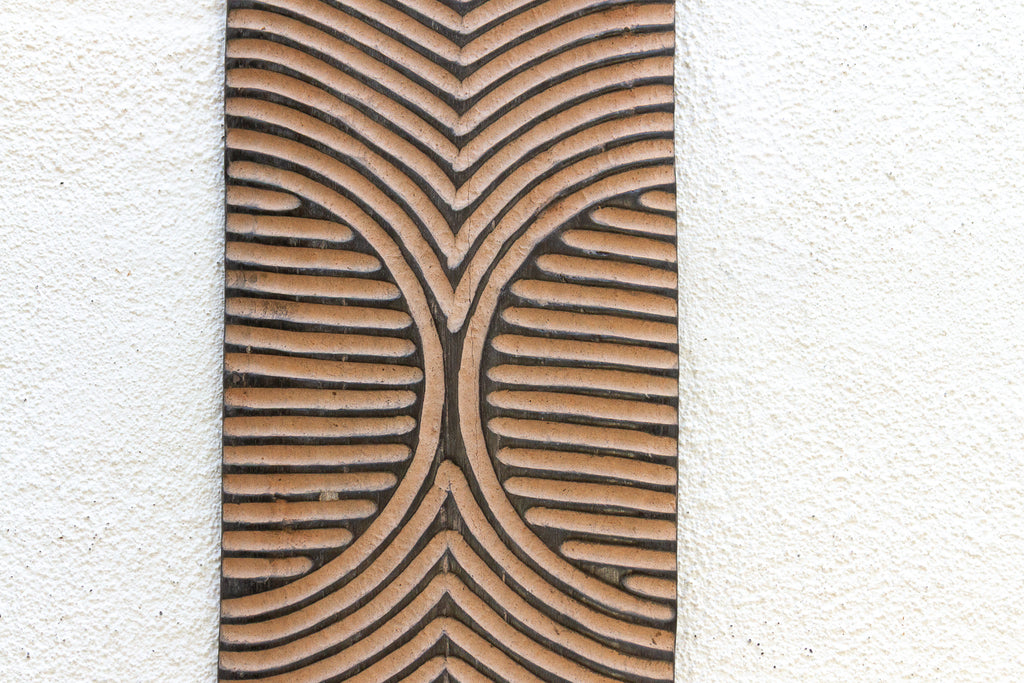 Shadow & Light Carved African Wood Panel
