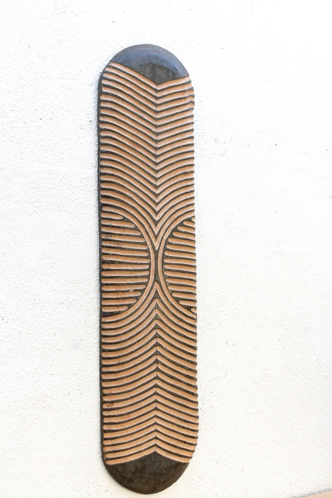 Shadow & Light Carved African Wood Panel