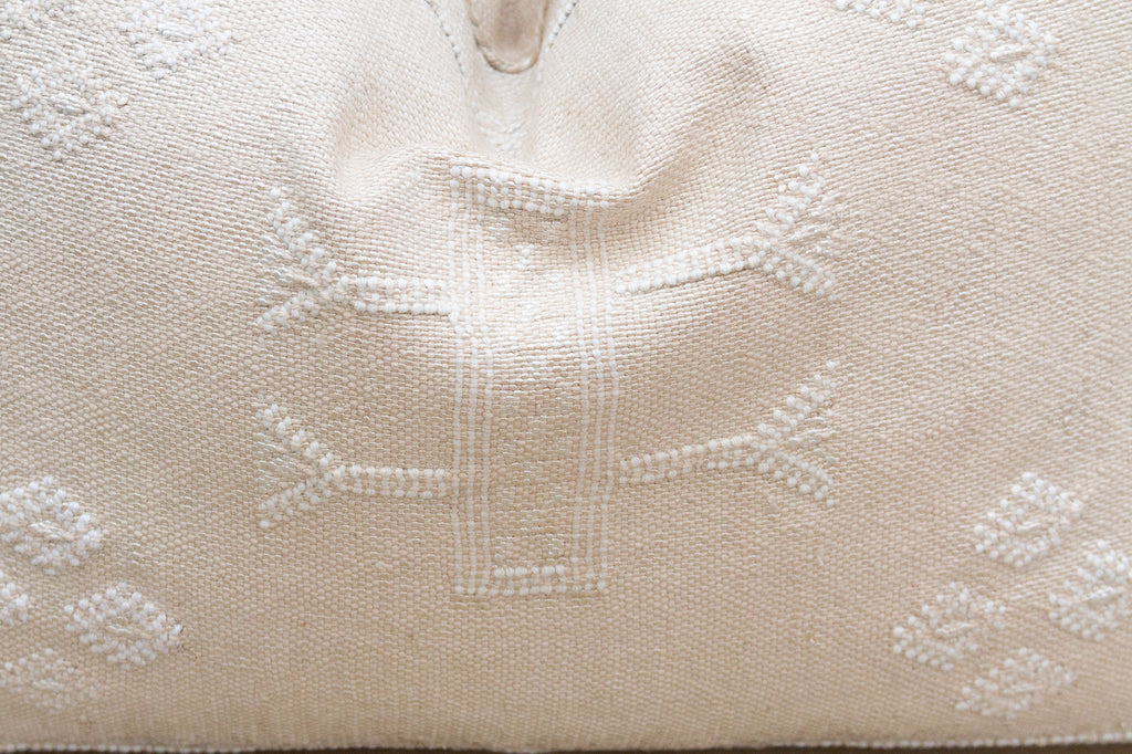Chalk White Silk Rug Lumbar Pillow