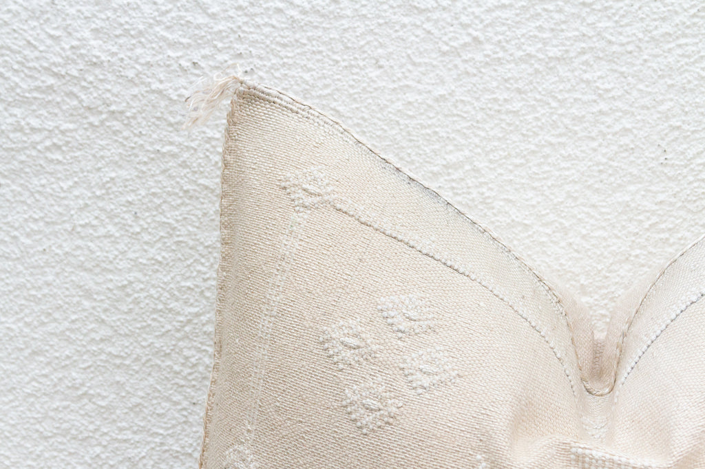 Chalk White Silk Rug Lumbar Pillow