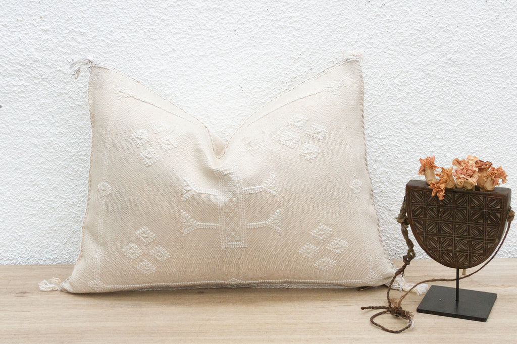Sidi Sand Silk Rug Lumbar Pillow