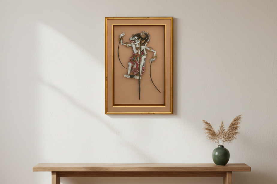 Antique Javanese Wayang Kulit Puppet Wall Art