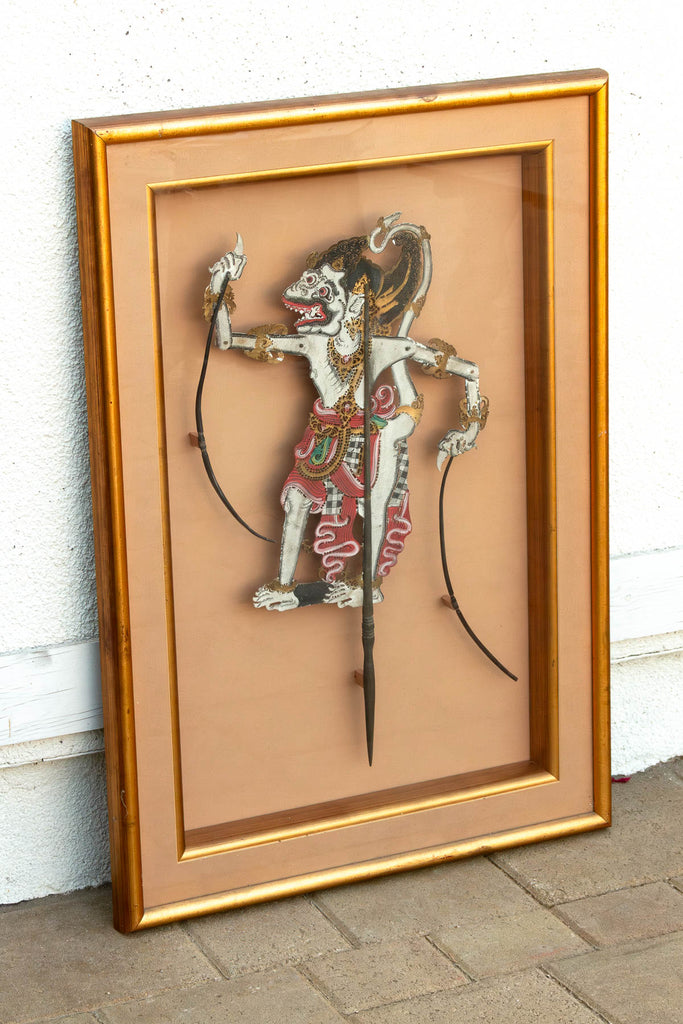 Antique Javanese Wayang Kulit Puppet Wall Art