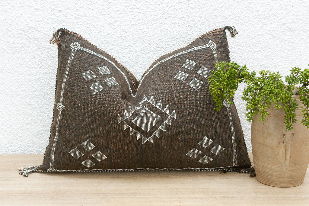 Desert Onyx Silk Rug Lumbar Pillow