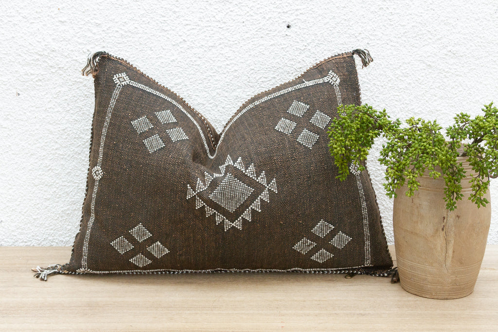 Desert Onyx Silk Rug Lumbar Pillow