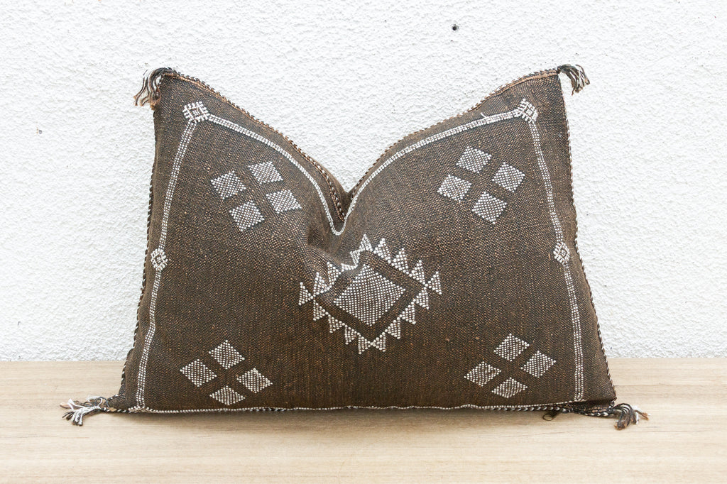 Desert Onyx Silk Rug Lumbar Pillow