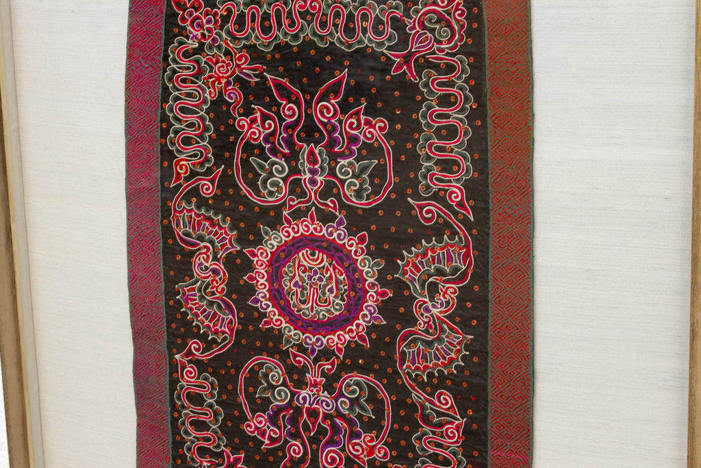 Dragon Crest, Framed Miao Ceremonial Textile (Trade)