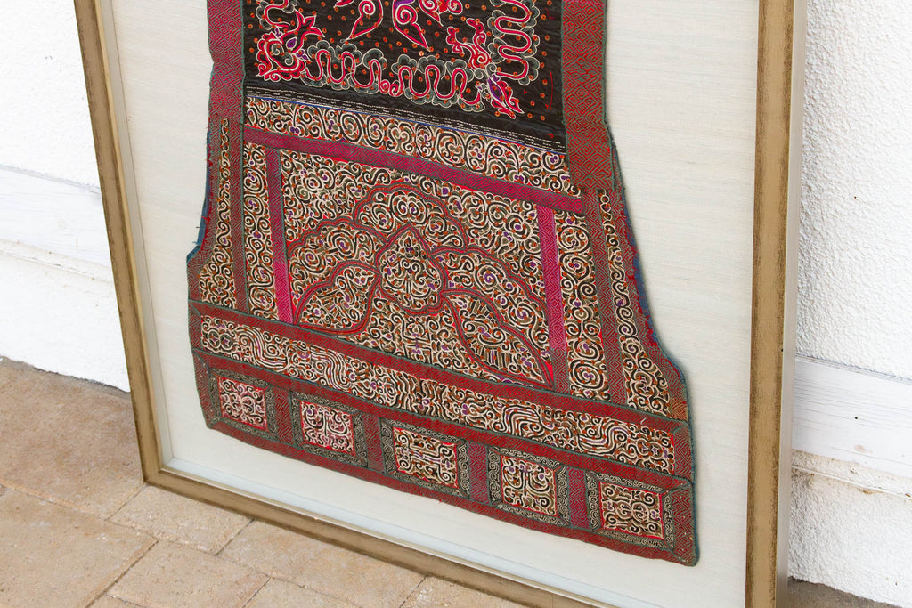 Dragon Crest, Framed Miao Ceremonial Textile (Trade)