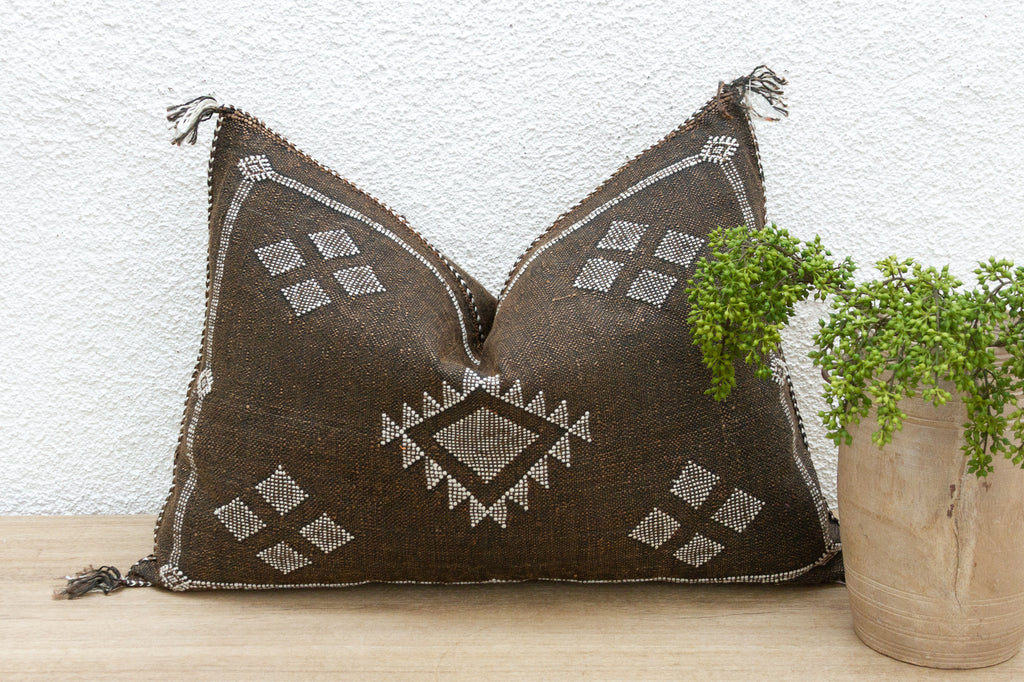 Sable Medina Silk Rug Lumbar Pillow