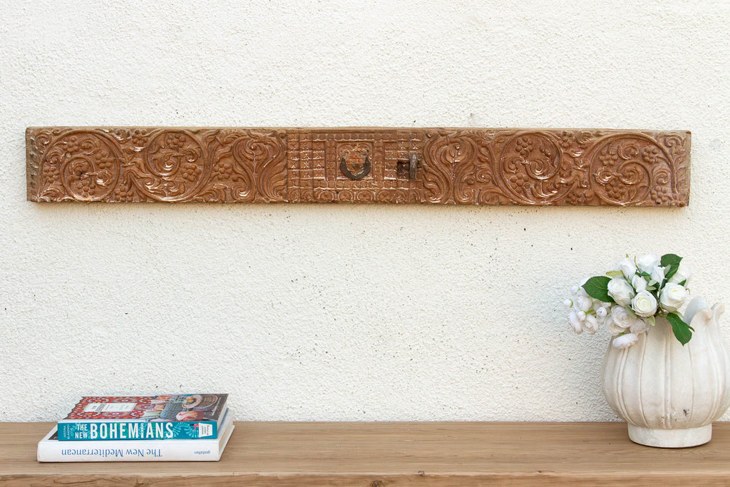 Antique Haveli Scroll Architectural Lintel