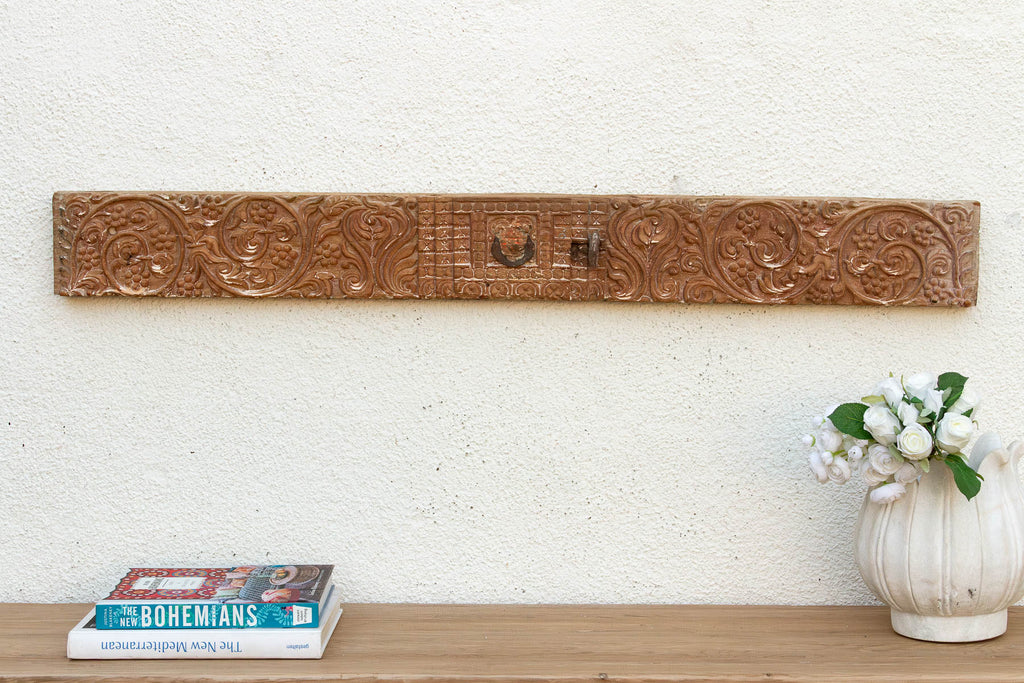 Antique Haveli Scroll Architectural Lintel
