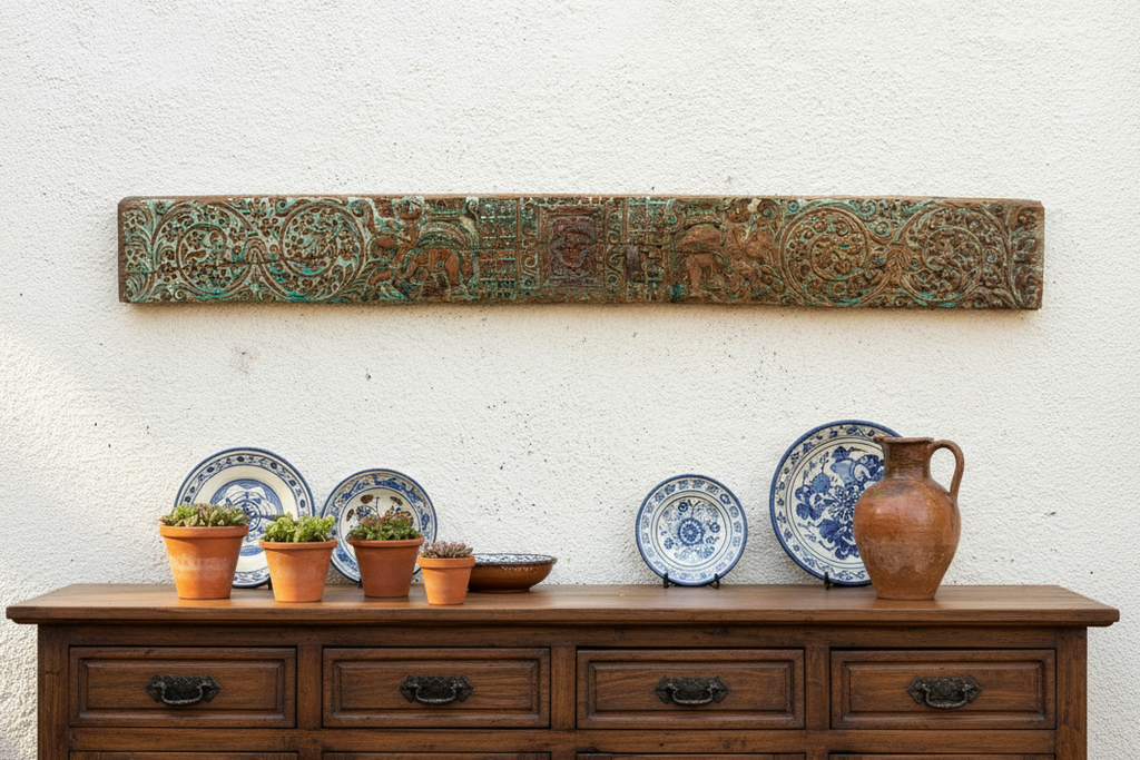 The Verdigris Lintel, Antique Architectural Lintel