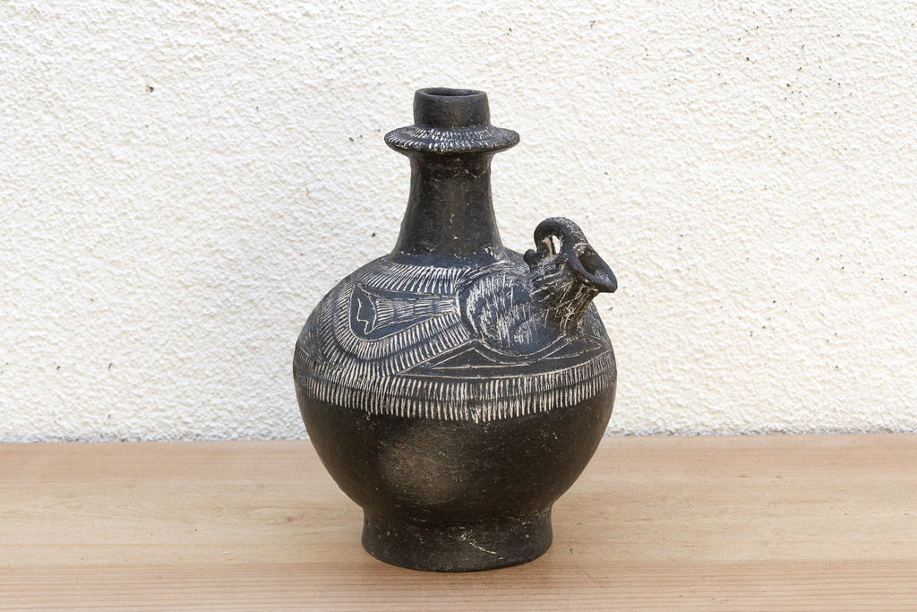 Zoomorphic Peruvian Chimu Blackware Vessel
