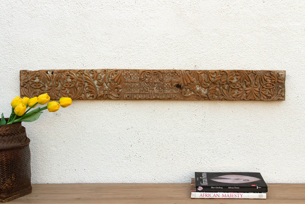 Geometric Frieze, Antique Teak Carved Panel (Trade)