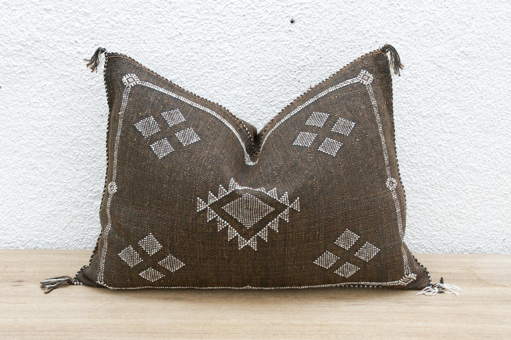 Souk Noir Silk Rug Lumbar Pillow