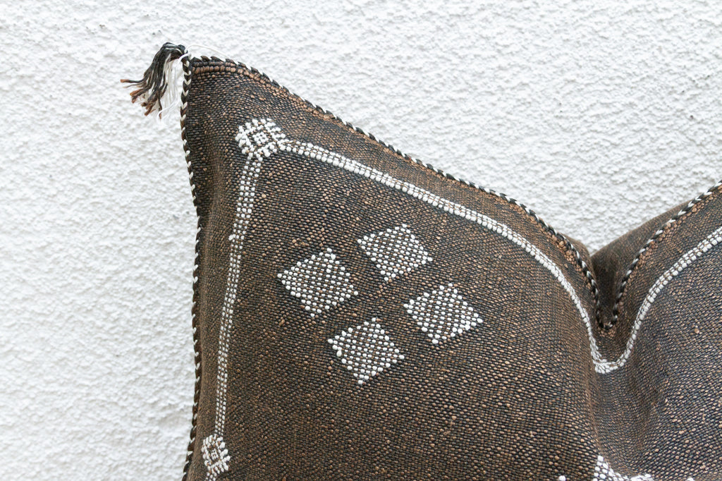 Souk Noir Silk Rug Lumbar Pillow