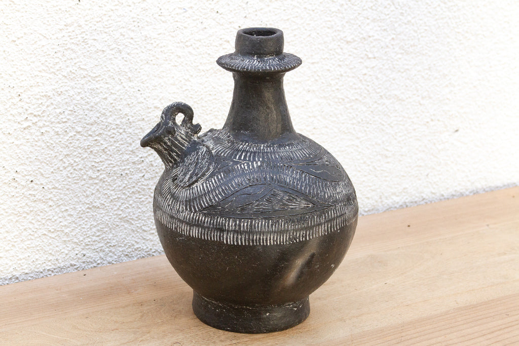 Zoomorphic Peruvian Chimu Blackware Vessel