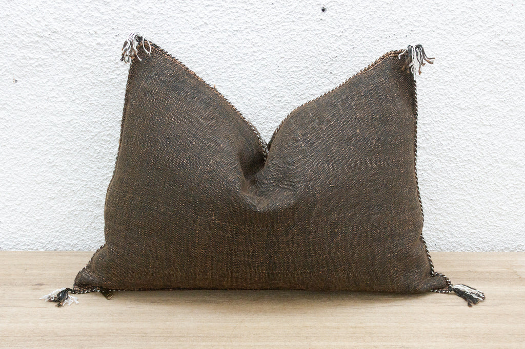 Souk Noir Silk Rug Lumbar Pillow