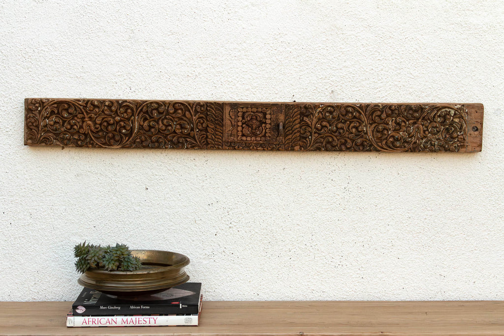 Distressed Cacao Lintel, Antique Architectural Carving (Trade)
