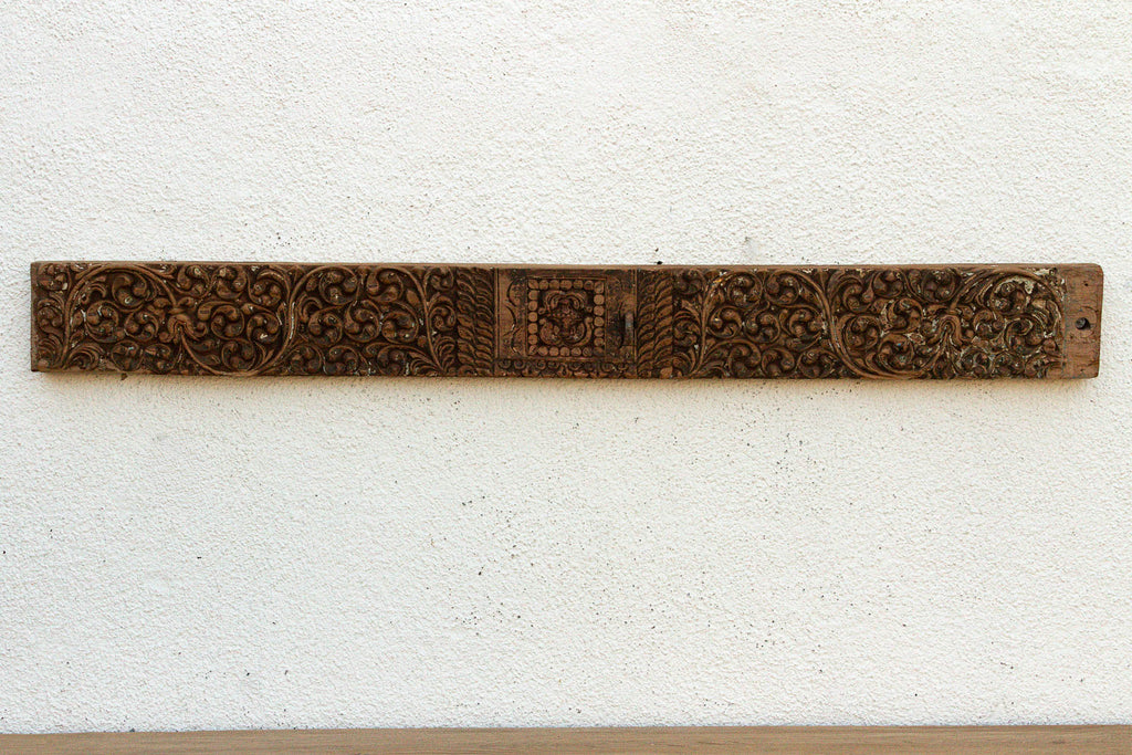 Distressed Cacao Lintel, Antique Architectural Carving (Trade)