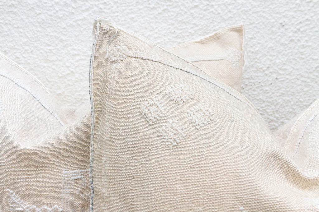 Pair of Large Silk Pearl Plaster Pillows (Trade)