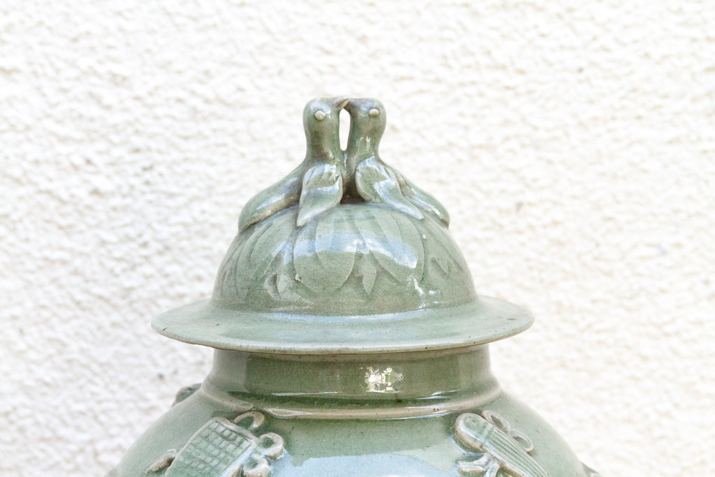 Celadon Dragon, Large Antique Chinese Imperial Jar