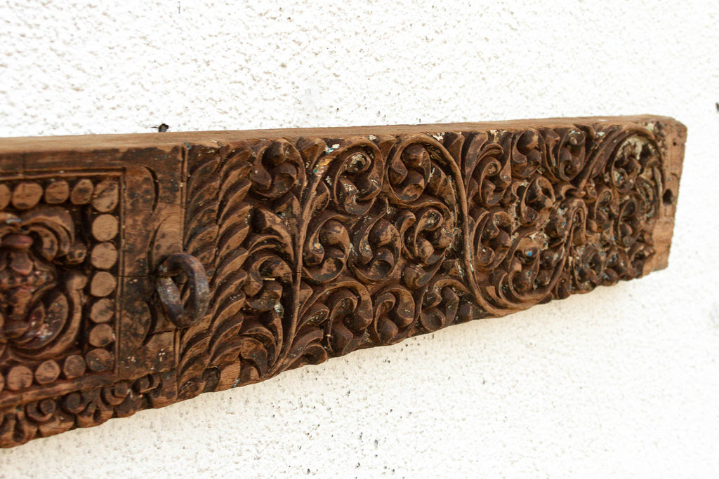 Distressed Cacao Lintel, Antique Architectural Carving (Trade)