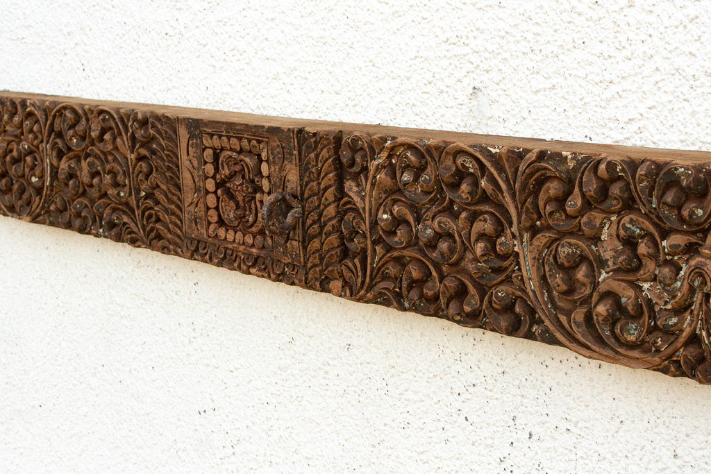 Distressed Cacao Lintel, Antique Architectural Carving (Trade)