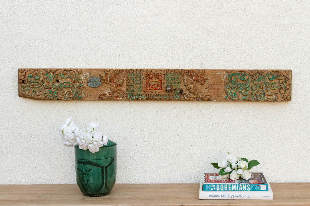 Vibrant Multicolor Indian Teak Architectural Lintel