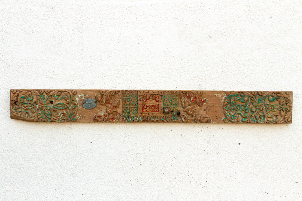 Vibrant Multicolor Indian Teak Architectural Lintel