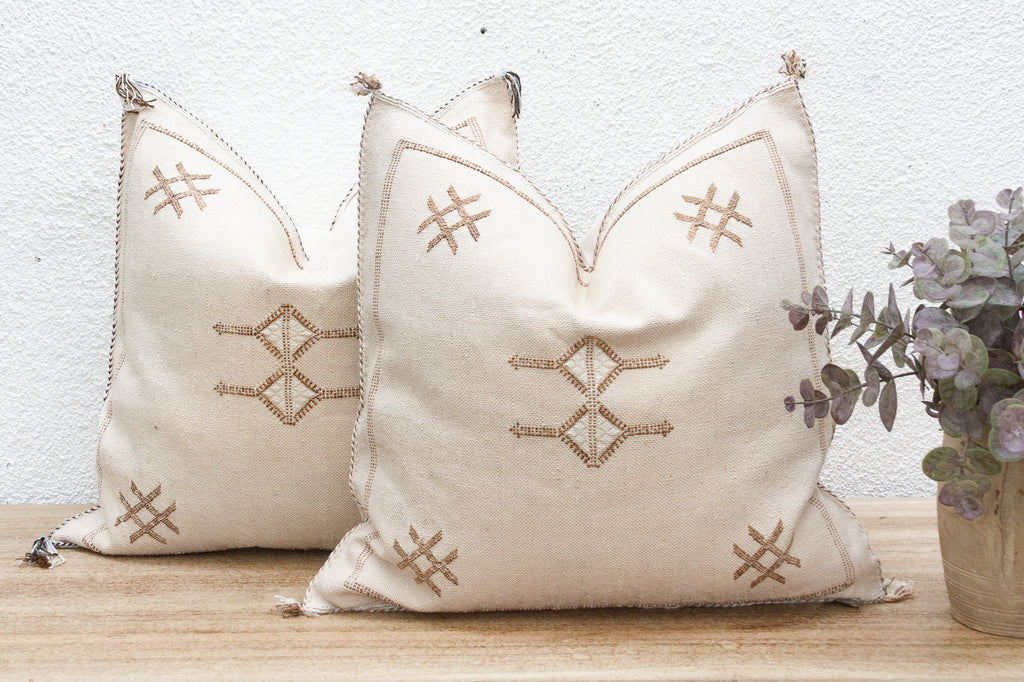 Pair of Large Oasis Medina Silk Rug Pillows