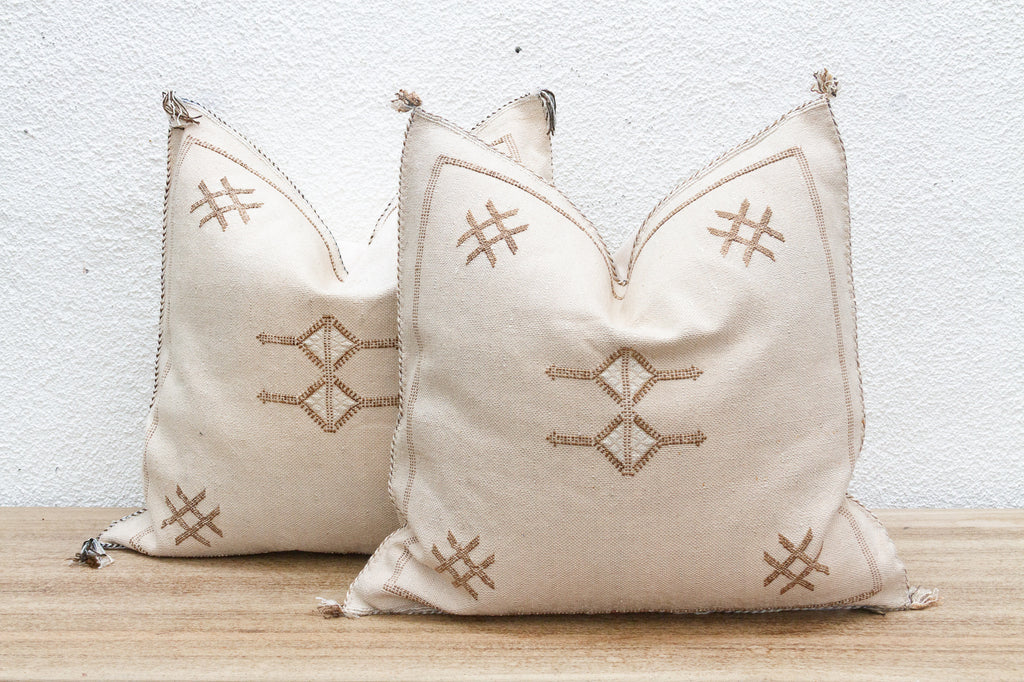 Pair of Large Oasis Medina Silk Rug Pillows