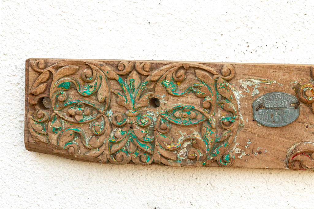 Vibrant Multicolor Indian Teak Architectural Lintel