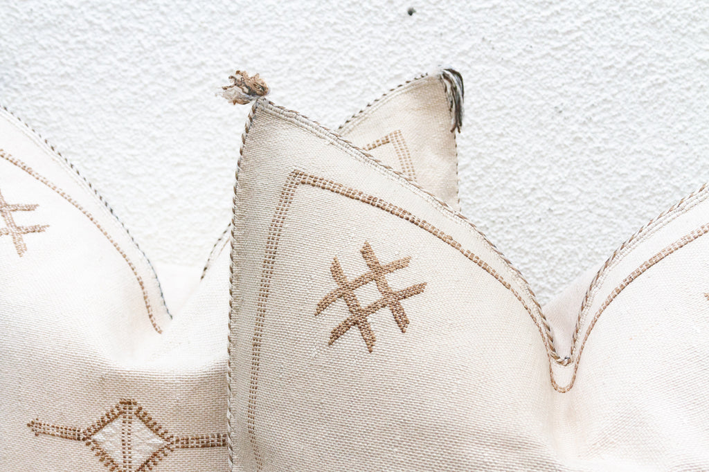 Pair of Large Oasis Medina Silk Rug Pillows