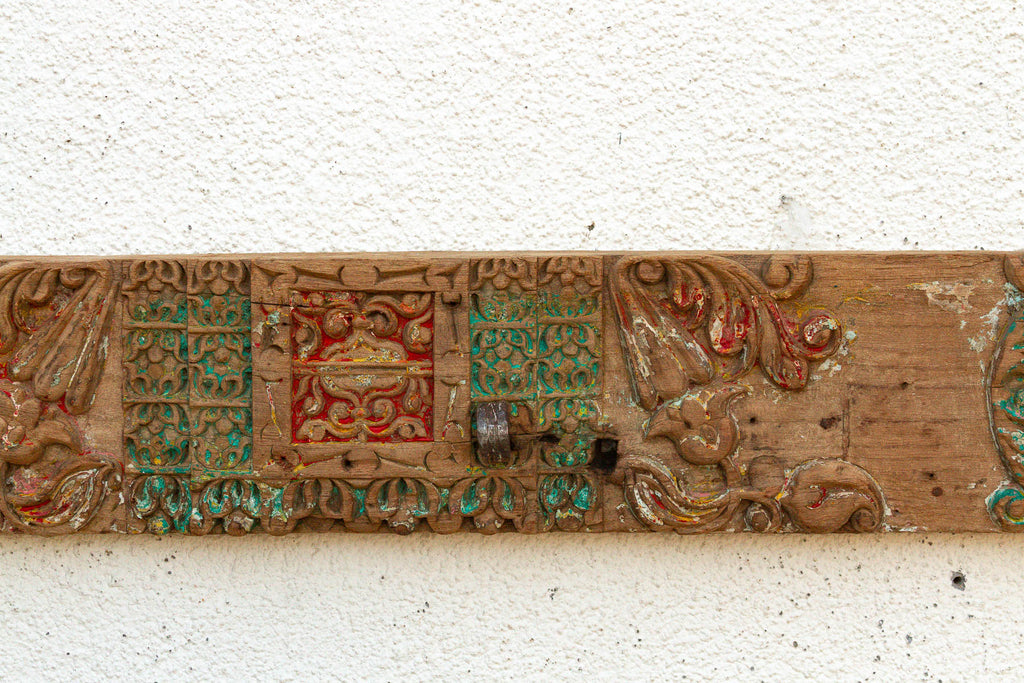 Vibrant Multicolor Indian Teak Architectural Lintel